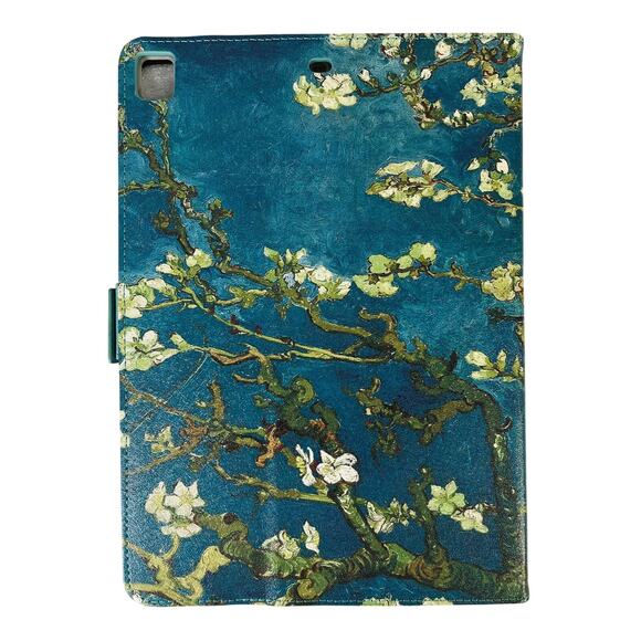 Teal Floral Tree Art Tablet Case w/ Stand & Magnetic Strap – 9–10" Folio Cover - Picture 4 of 4